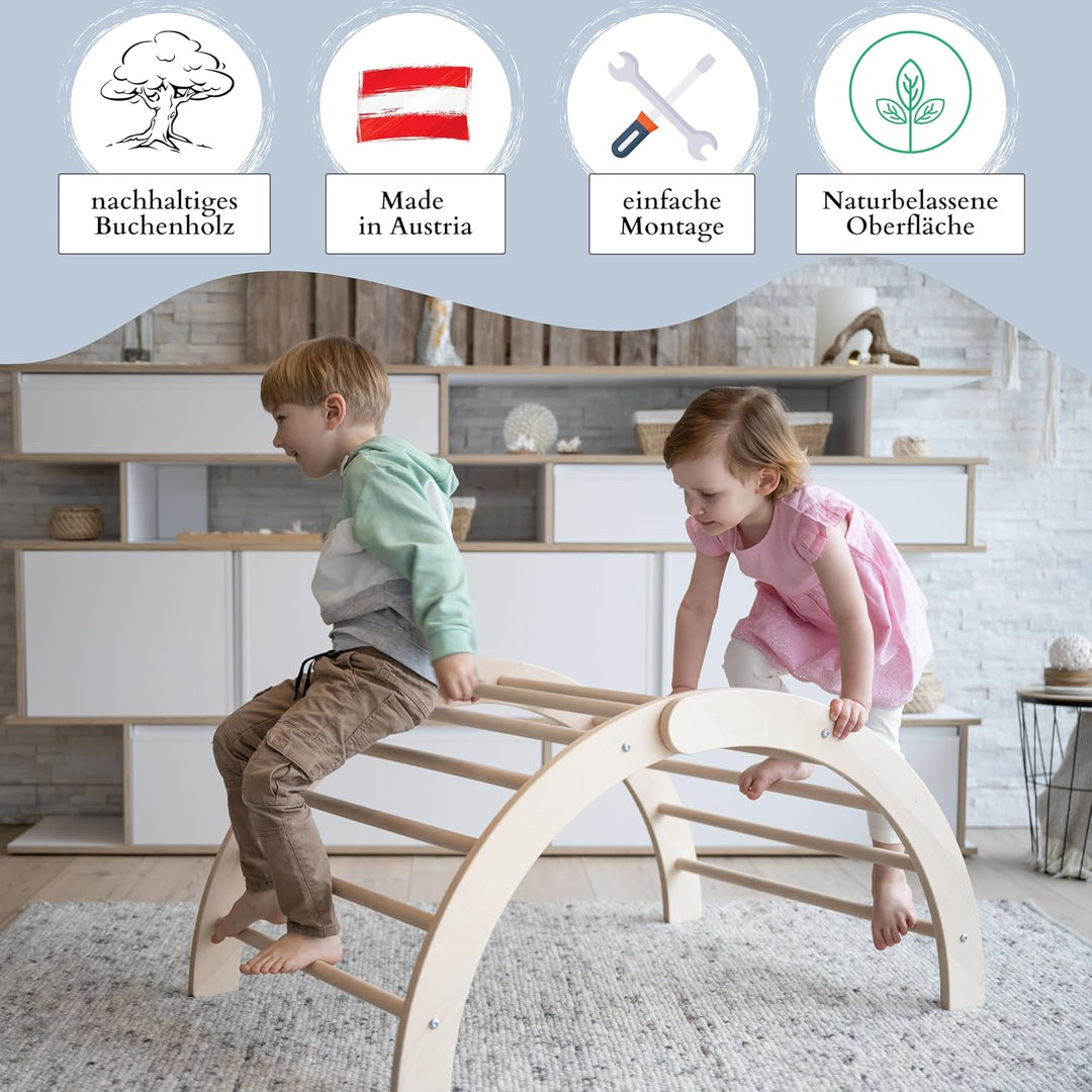 JOWE Kletterbogen aus Holz - 100% Made in Austria - Klettergerüst aus Buche massiv (nur Kletterbogen