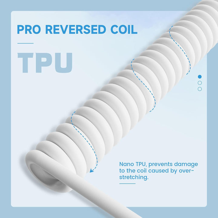 MAMBASNAKE C01 Spiral Tastaturkabel, Pro Custom Coiled USB C Kabel für Mechanische Tastatur, Typ C a