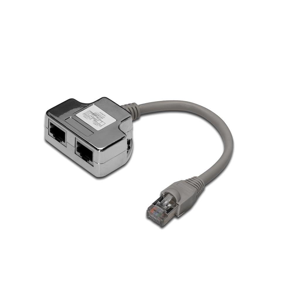 DIGITUS DN-93904 – Netzwerkkabel Adapter Ca 5e – 1 Stück – 2 Signale über 1 Kabel – Cat5e LAN Splitt