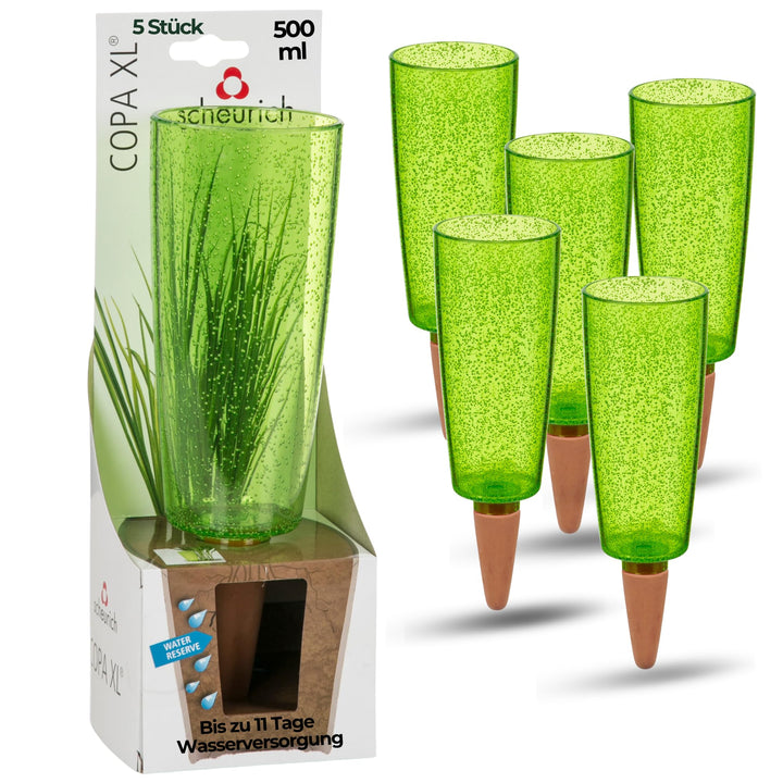Scheurich Copa XL Bewässerung Wasserspender Bewässerungskugel grün transparent (5, Grün), 5