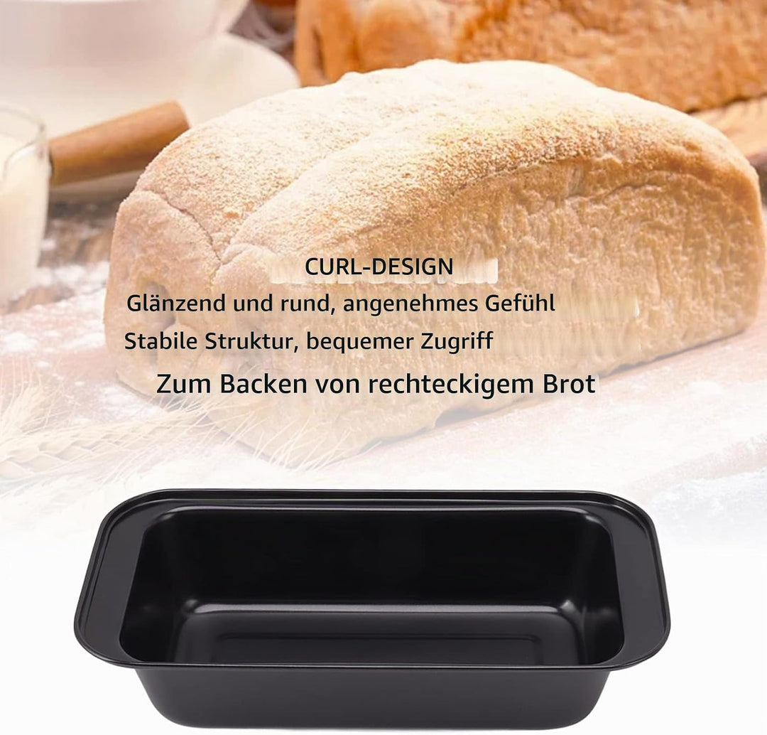 Jenngaoo 3 Stück Antihaft Backform, 25x13x6 cm Brotbackform aus Kohlenstoffstahl Rechteckige Kastenf