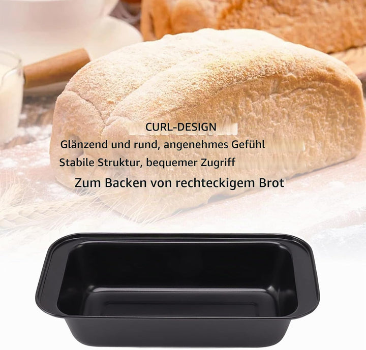 Jenngaoo 3 Stück Antihaft Backform, 25x13x6 cm Brotbackform aus Kohlenstoffstahl Rechteckige Kastenf