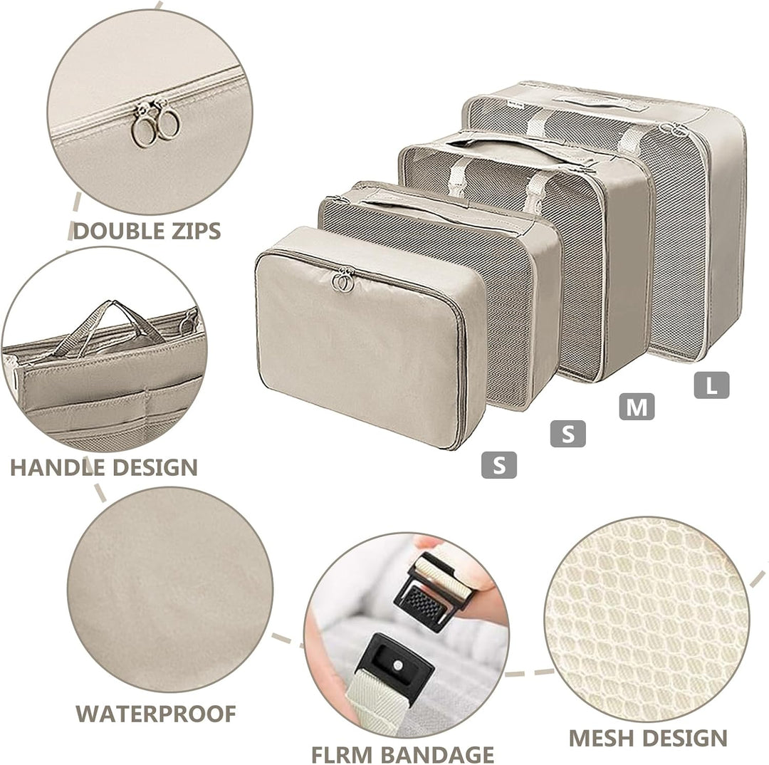 Adorila 8er-Set Packwürfel für Reisen, Gepäckverpackungs-Organizer für Damen, Netz-Gepäck-Organizer-
