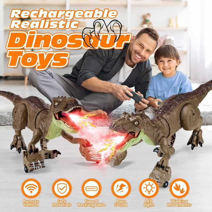 Technock Wiederaufladbares Ferngesteuertes Dinosaurier Spielzeug, Grosser T-Rex Roboter mit 2.4GHz F