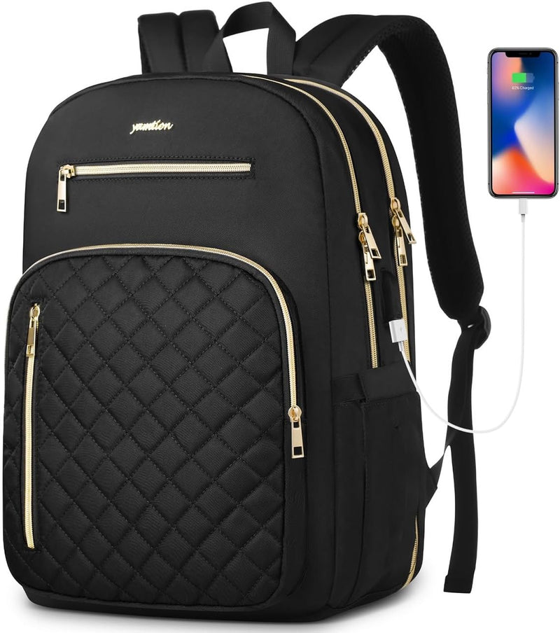 YAMTION Damen Rucksack,Schultasche Frauen Schulrucksack Mädchen Teenager 17.3 Zoll Laptop Rucksack f