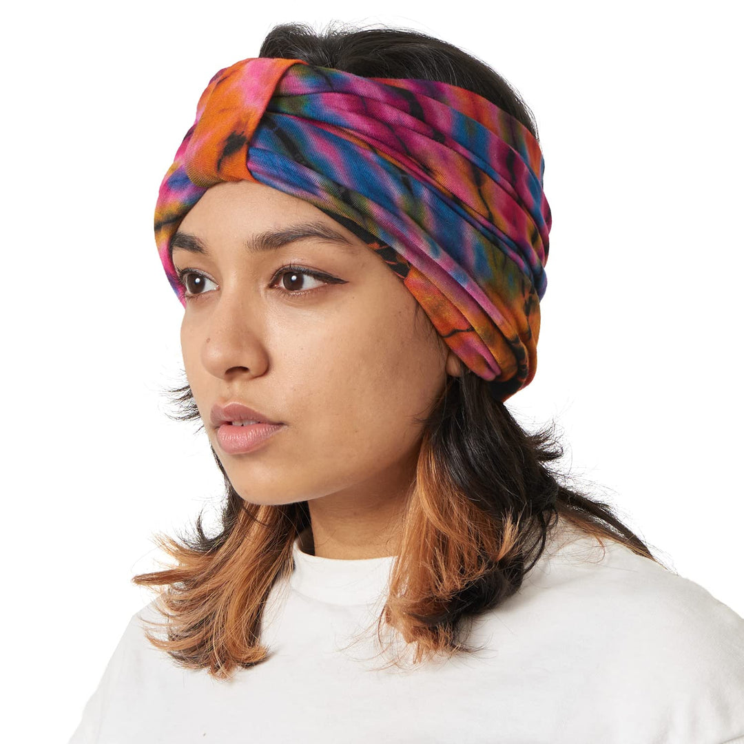 CHARM Tie Dye Stirnband Hippie Mode Elastisch Kopf Wickeln Abdeckung 60'S 70'S Retro Bandana Psyched