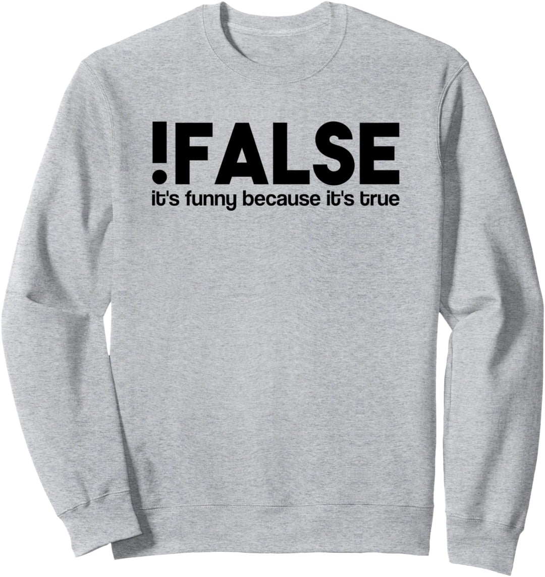 False It's Funny Because It's True Informatik Programmierer Sweatshirt