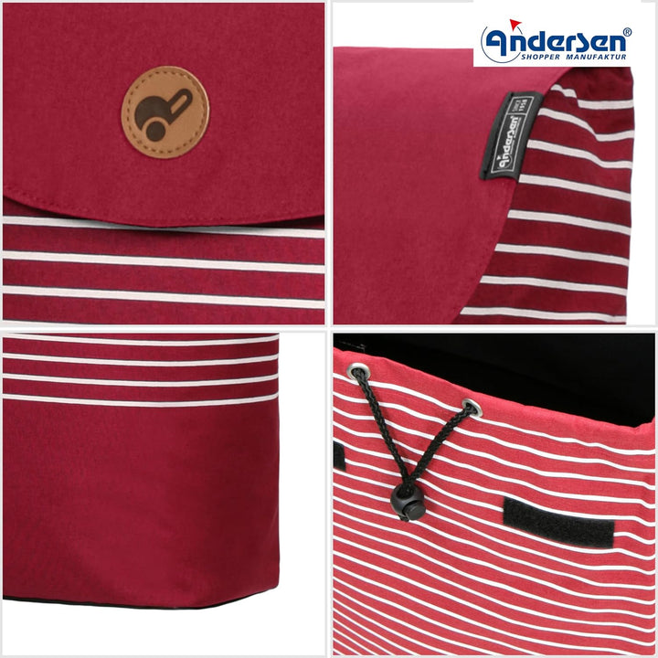 ANDERSEN Einkaufstrolley - Scala Shopper Plus Tilde rot 37 L einkaufen, hochwertig, modern, Aluminiu