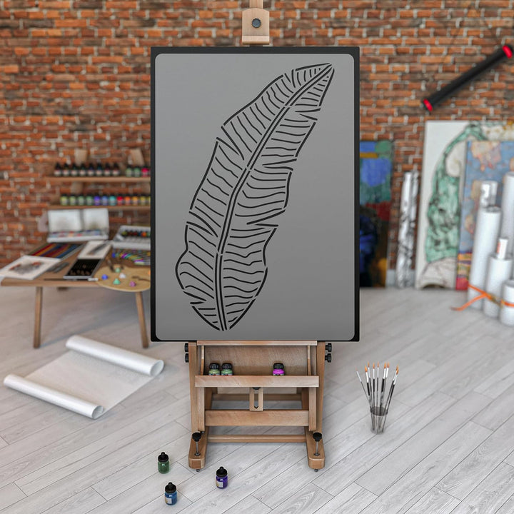 Wiederverwendbare Wandschablone aus Kunststoff // BANANENBLATT #1 - ART DECO UMRISS // Muster Schabl