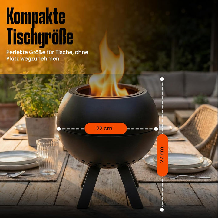 Feuerschale, Feuerstelle,Doppelwandig,Hitzebeständig,Raucharm (Schwarz), Schwarz