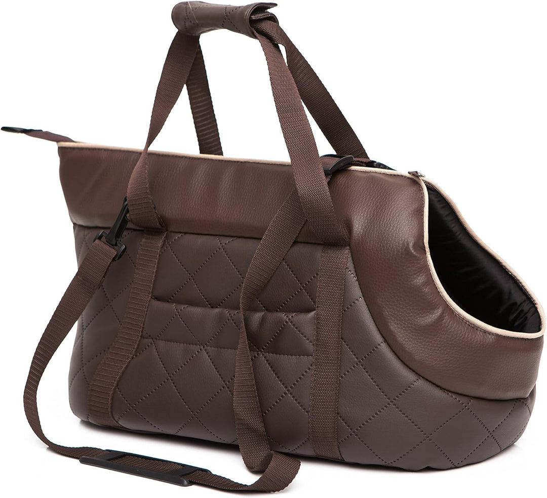 Hundetragetasche aus Kunstleder – Hundetransporttasche für kleine Hunde und Katzen bis 3 kg - prakti