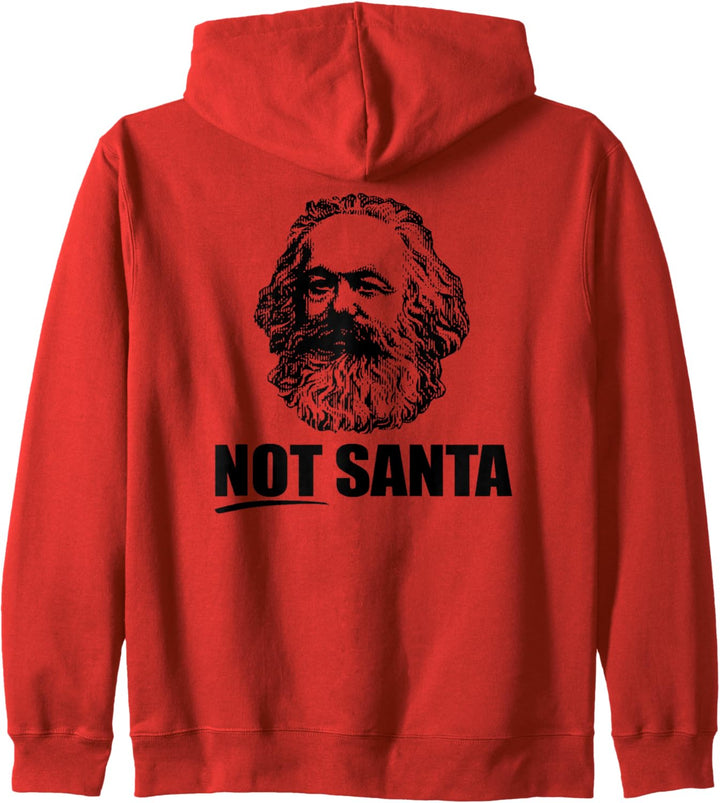 Not Santa Karl Marx Lustige Marxist kommunistische Meme auf der Rückseite. Kapuzenjacke