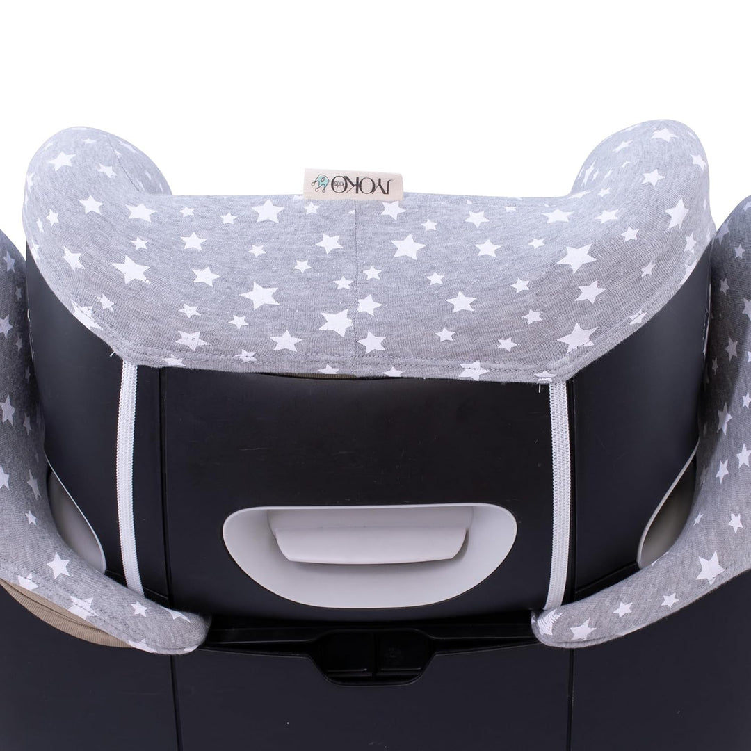 JYOKO Kids Bezug für Autositz Kompatibel mit Cybex Solution M und Pallas B - Fix (White Star), WHITE