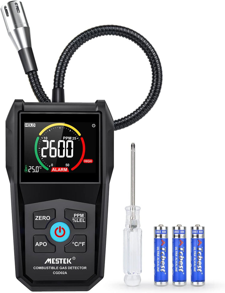 Gasmelder Erdgas Gaslecksuchgerät Tragbarer Leckdetektor MESTEK Methan Propan Butan Haushalts Flüssi