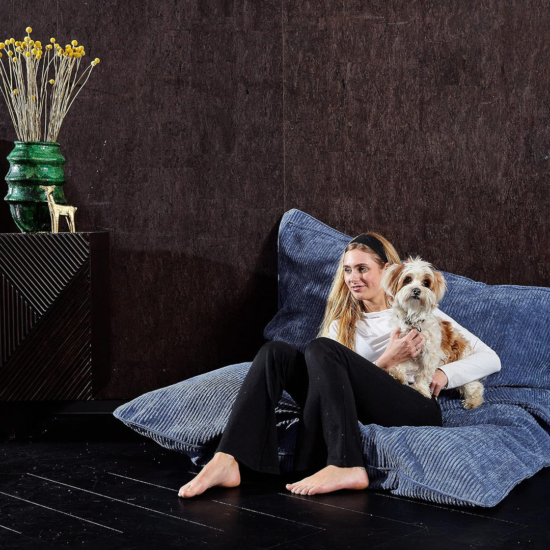 Green Bean© Square XXL Indoor Bezug aus Kord 140 x 180 cm - ohne Füllung - Sitzsackhülle, Sitzsackbe