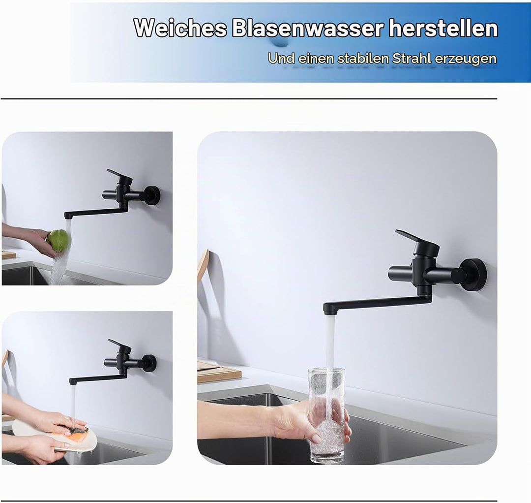 Decaura Wand Küche Wasserhahn, Küchenarmatur Wandmontage Mischbatterien Armatur, Wandarmatur Spültis