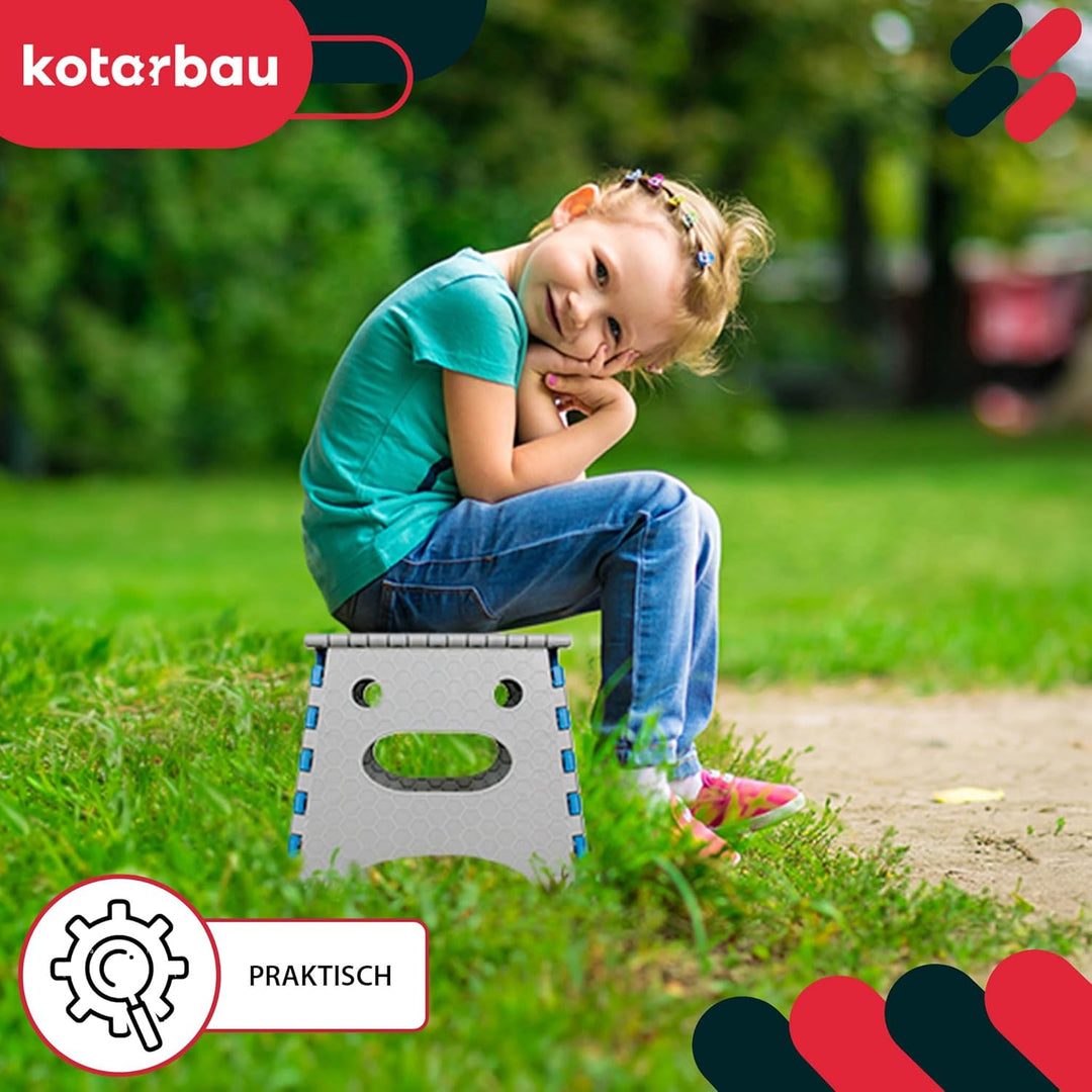 KOTARBAU® Tritthocker klappbar - 27 cm - Klappstuhl - Sitzhocker - Klapphocker - rutschfest & Stands