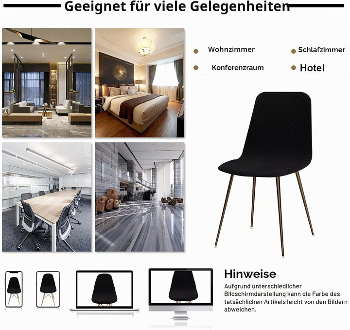 Stuhlhussen 4er Esszimmer Strech Stuhlhussen für Esszimmerstühle Universal Waschbar Bezug Stuhlhusse