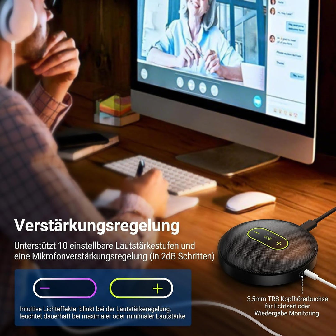 NEEWER UM04 USB Mikrofon, AI Rauschunterdrückung, omnidirektionales Kondensator Tischmikrofon mit 48