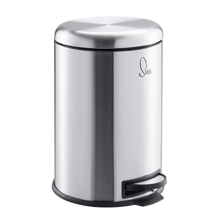 SVITA T20 Edelstahl Mülleimer Silber Treteimer Abfalleimer 20 Liter inkl. Inneneiner rund, Silber