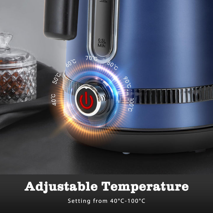 Taylor Swoden Sinbad-1.7L Wasserkocher Edelstahl mit Temperatureinstellung, Warmhaltefunktion, 2200