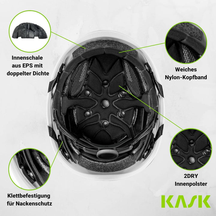 KASK Schutzhelm Superplasma AQ weiss | Arbeitsschutzhelm | Baustellenhelm | Drehrad | EN397