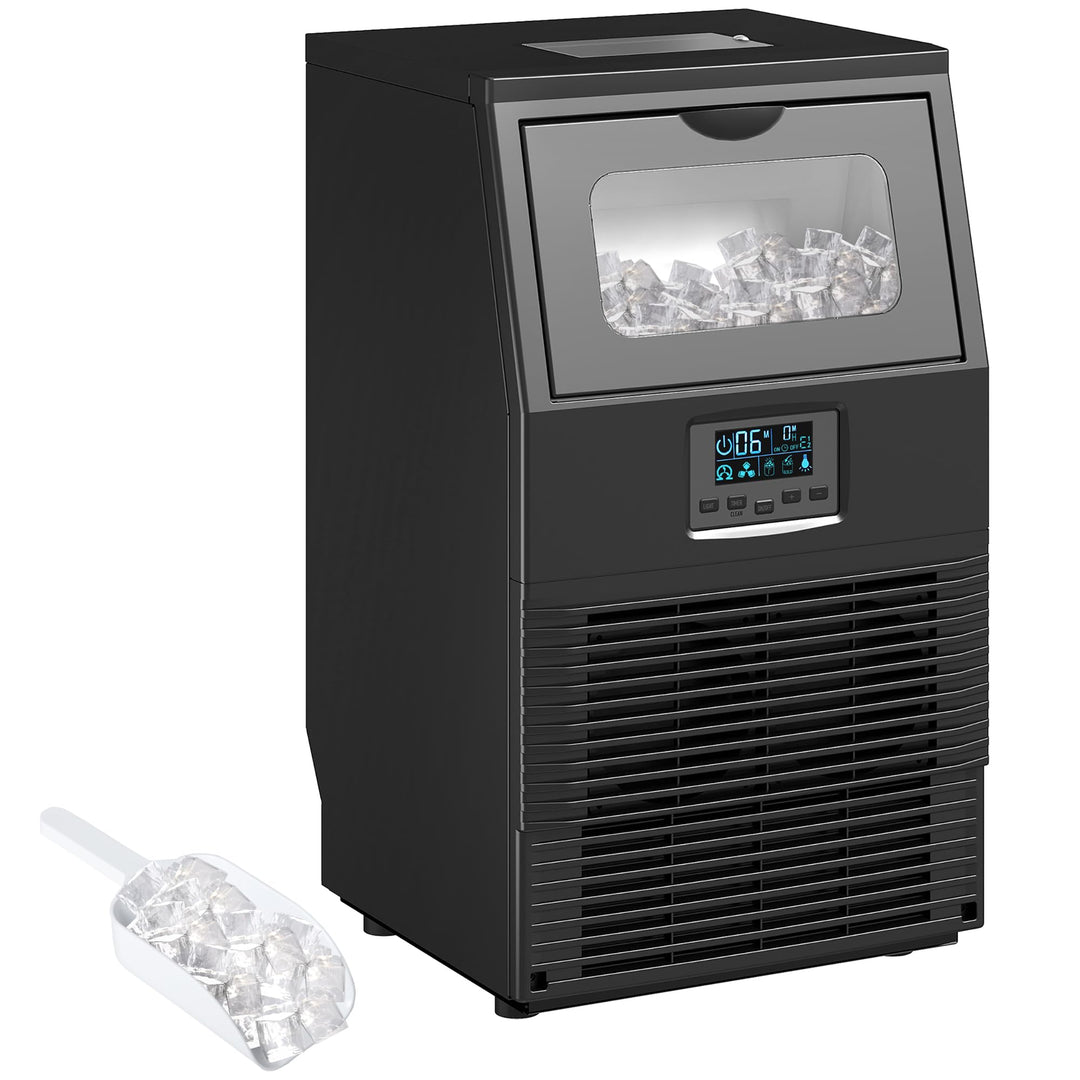 HOMCOM Kommerzielle Eiswürfelmaschine 30 kg/24H Eismaschine mit 4 kg Speicher, Freistehender Eiswürf
