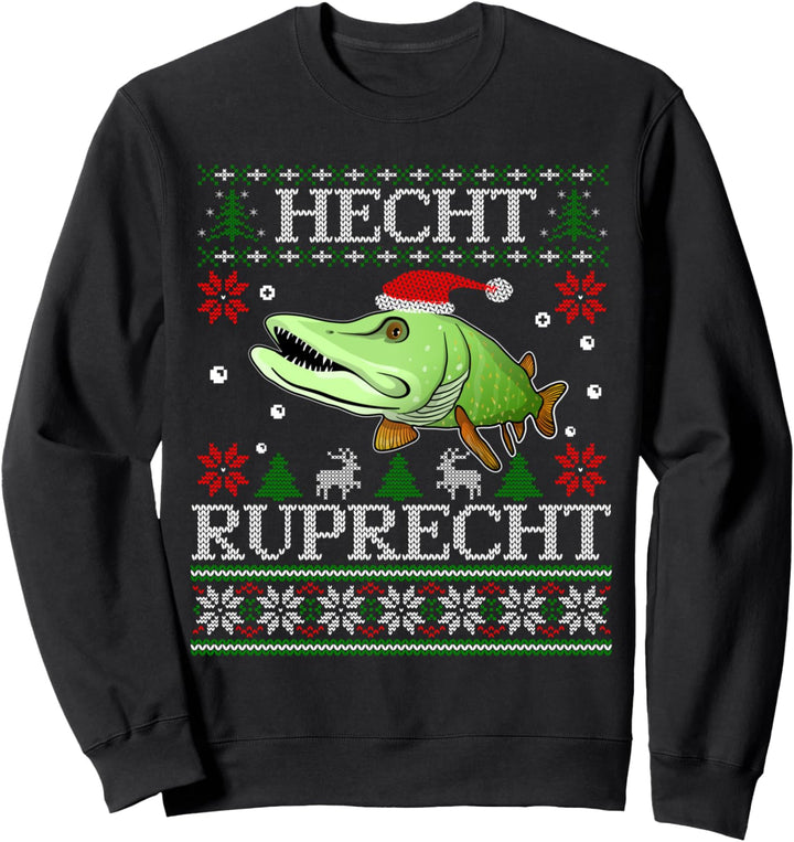 Lustige Angler Geschenke Weihnachten Angeln Hecht Ruprecht Sweatshirt