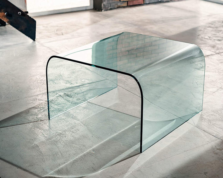 IMAGO FACTORY Greta | Moderner Glas Tisch für Wohnzimmer, Sofa und Couch, Made in Italy, Coffee Tabl