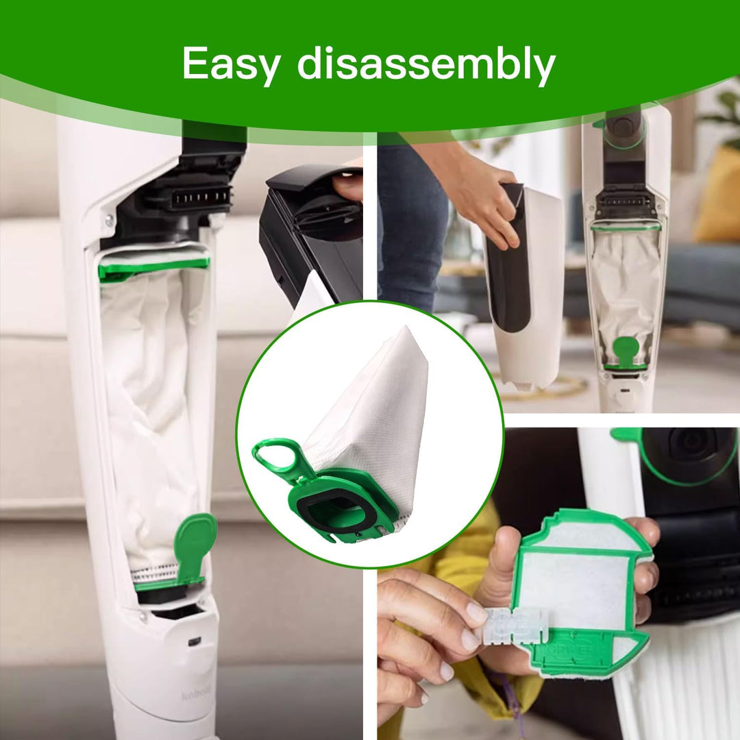 12 Stück Staubbeutel für Vorwerk Kobold VB100,Staubsaugerbeutel,Mit 4 Motorfiltern, 2 Bürsten, Staub