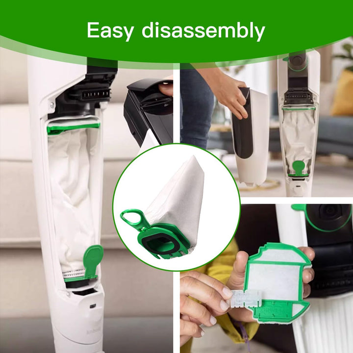 12 Stück Staubbeutel für Vorwerk Kobold VB100,Staubsaugerbeutel,Mit 4 Motorfiltern, 2 Bürsten, Staub