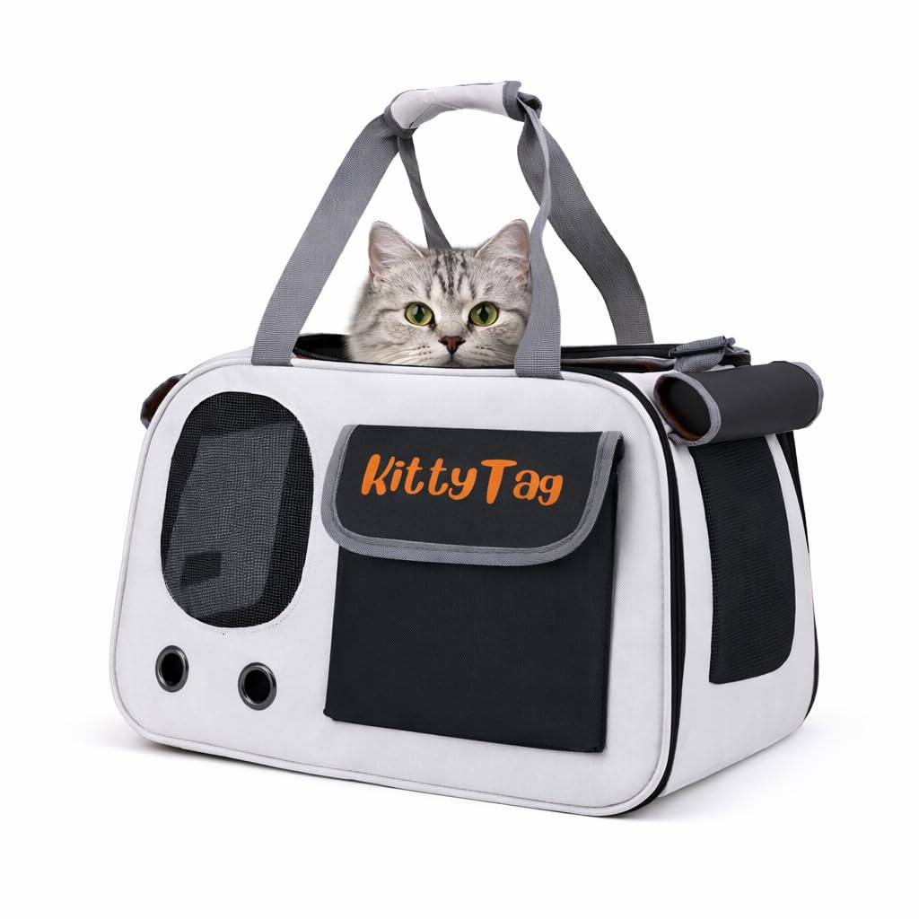 Tragetasche für Haustiere, Welpen, kleine Hunde, Katzentragetasche, wasserdicht, Premium-PU-Leder, T