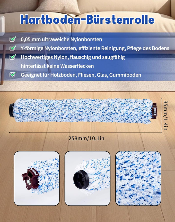 LAOYE Bürstenrolle Filter Zubehör Kompatibel für Bissell Crosswave 3-In-1,1 Mehrzweckbürste + 1 Tepp