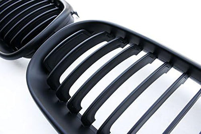 Kühler- Sport- Front- Rippen- Grill Schwarz Matt Eintragungsfrei Set Passend für BMW 5er E60 E61 03-