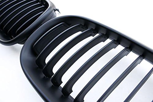 Kühler- Sport- Front- Rippen- Grill Schwarz Matt Eintragungsfrei Set Passend für BMW 5er E60 E61 03-