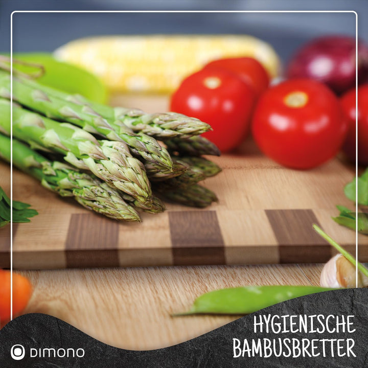 Bambus 3er Set Schneidebretter Set Servierbretter Küchenbrett Brotbrett; klingenschonend, antibakter