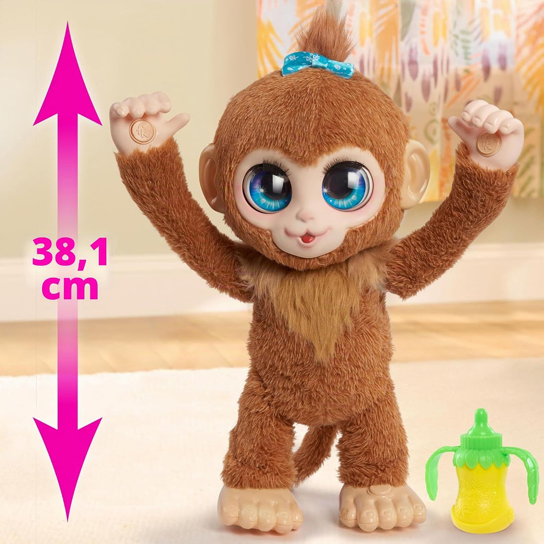 FurReal Peanut, das verspielte Äffchen, interaktives Spielzeug, 38 cm grosser Plüschaffe mit Soundef