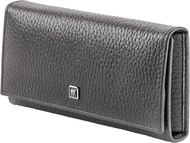 ZWILLING Maniküreset 5-teilig für Nagelpflege und Pediküre aus Rindleder mit Druckknopf, Anthrazit