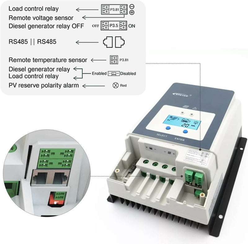 EPEVER Tracer5420AN MPPT Laderregler solar charge controller 50A, 12V/24/36/48V auto work Tracer 542