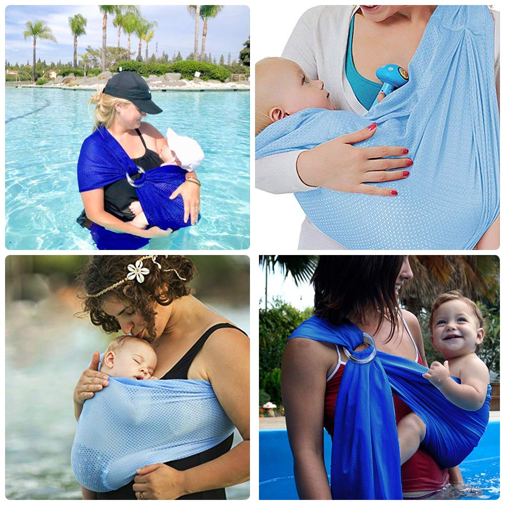 Adjustable Baby Wrap Baby Water Ring Sling, Breathable Quick Dry Baby Carrier Mesh Fabric Perfect fo
