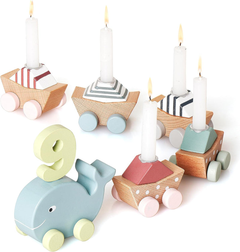 trand Holz-Geburtstagszug für unvergessliche Momente - Skandinavisches Design - Kindergeburtstag Tis