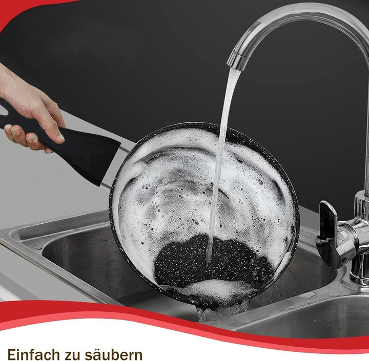 Pfannen-Set 3-teilig – Geschmiedetes Aluminium mit Marmor-Antihaftbeschichtung – Induktionsgeeignet