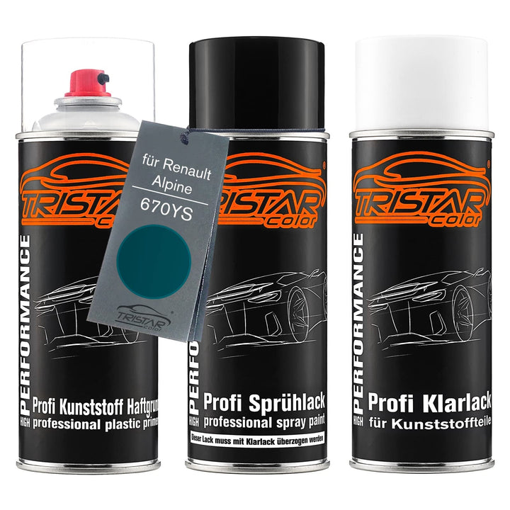 TRISTARcolor Autolack Spray Kunststoff für Renault 670YS Vert Fidji Metall. | für Renault / Alpine,