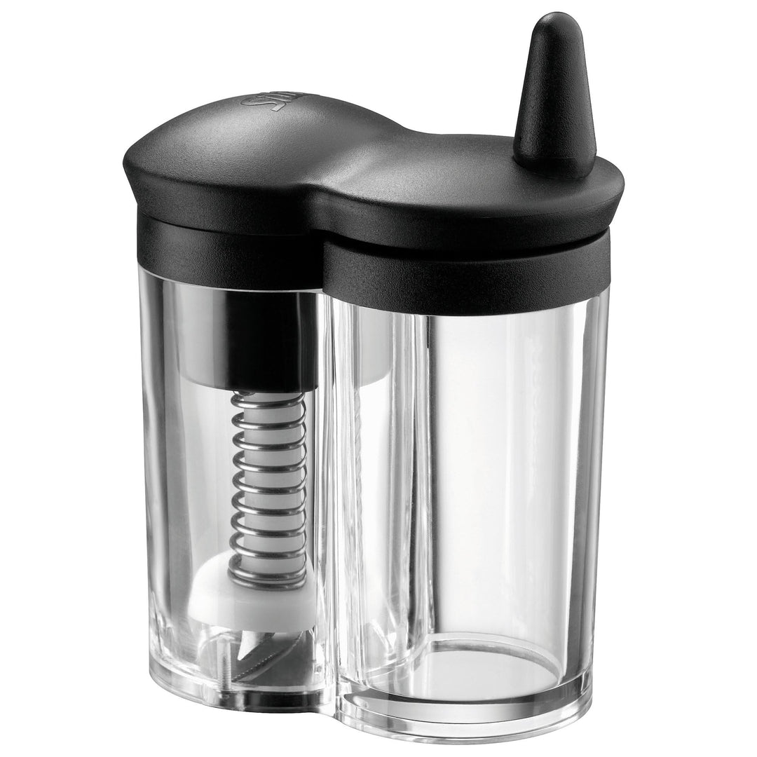 Silit Mulino Muskatmühle mit Reservebehälter, Reibe mit Behälter, Muskatnuss Mühle, Glas, Kunststoff