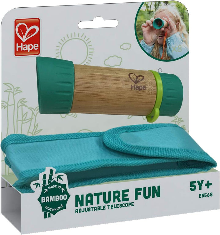 Hape Nature Fun verstellbares Teleskop zum Entdecken aus Bambus und pflanzlichem Kunststoff, ab 3 Ja