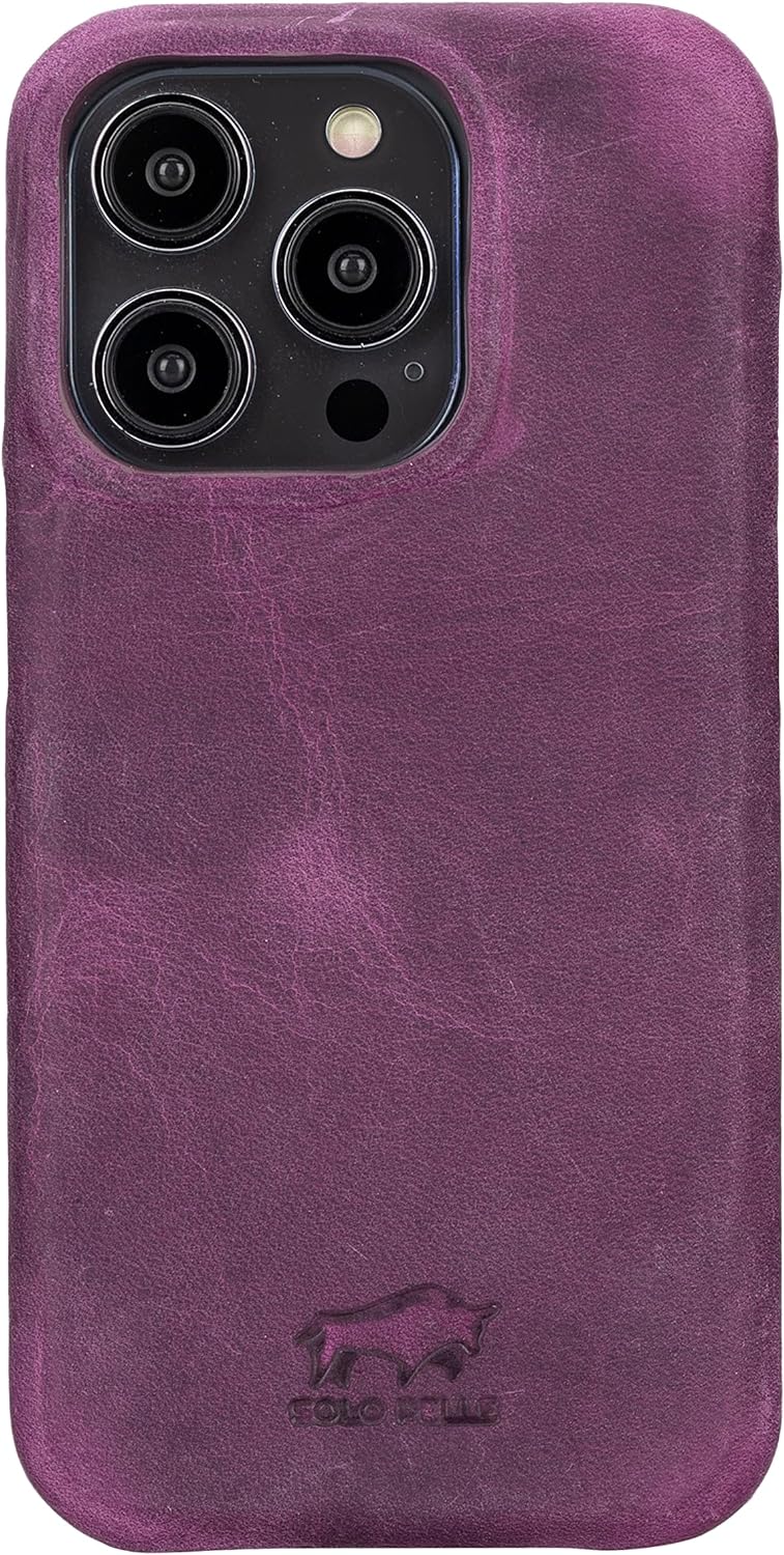 Solo Pelle Lederhülle kompatibel für iPhone 14 Pro in 6.1 Zoll abnehmbare Hülle (2in1) inkl. Kartenf