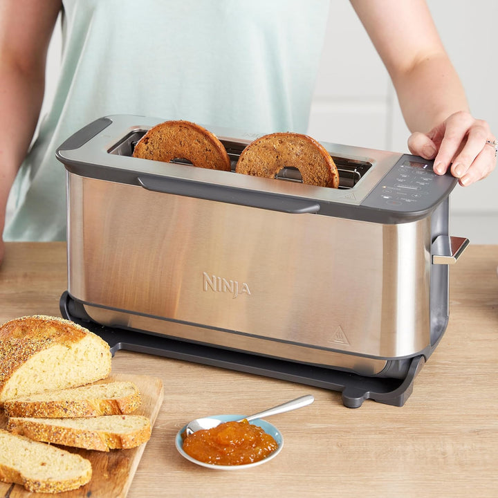 Ninja Foodi 3-in-1 Toaster, Elektrogrill mit Deckel, Panini-Presse mit Flip-Design, 7 Kochfunktionen