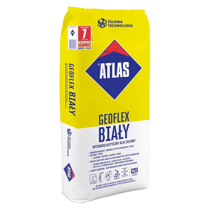 Atlas Natural Stone Adhesive Flexible Silica Gel Glue Class C2TE Atlas Geoflex 25 kg white