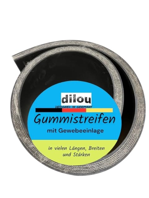 Gummistreifen mit Gewebeeinlage 2000mm lang 15mm dick 80mm bis 200mm breit Vollgummi Hartgummi Gummi