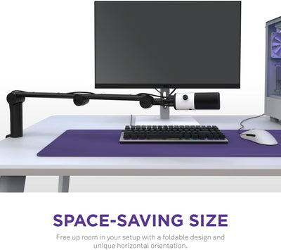 NZXT Boom Arm Mini - AP-BOOMS-B1 - Kleiner Mikrofon-Schwenkarm für Streaming, Content Creation, Podc